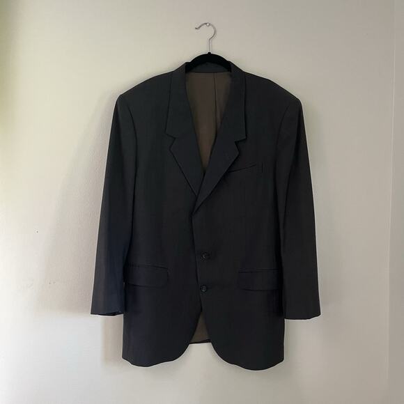 Vintage Dior Monsouir dark navy blue Blazer Suit Jacket size 53 wool - Picture 1 of 10